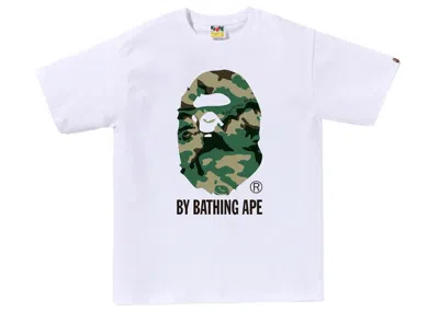 Pre-owned Bape Men's  Woodland Camo By Bathing Ape Tee Shirt In White