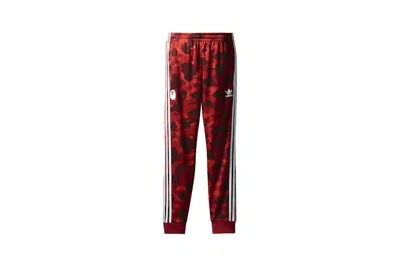 Pre-owned Bape Men's  X Adidas Adicolor Track Pants In Raw Red