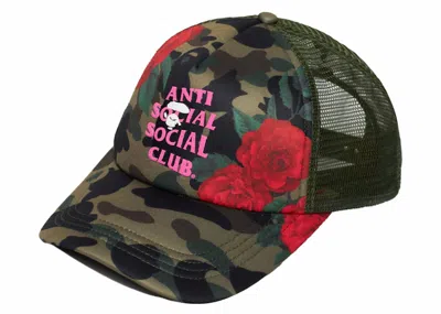 Pre-owned Bape Men's  X Anti Social Club Mesh Cap In Green