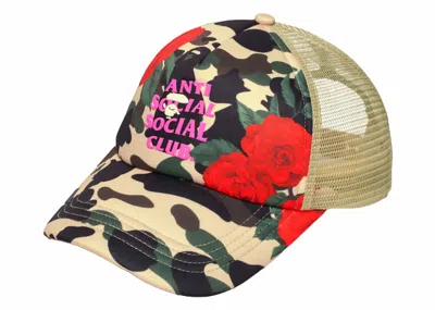 Pre-owned Bape Men's  X Anti Social Club Mesh Cap In Yellow