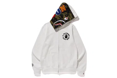 Pre-owned Bape Men's  X Big Sean Shark Full Zip Hoodie In White