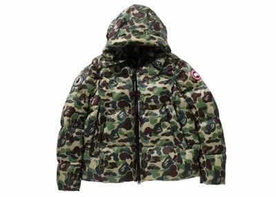 Pre-owned Bape Men's  X Canada Goose Crofton Puffer Jacket In Green