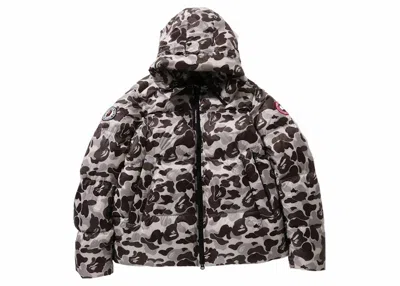 Pre-owned Bape Men's  X Canada Goose Crofton Puffer Jacket In Grey