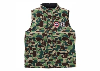 Pre-owned Bape Men's  X Canada Goose Freestyle Vest In Green