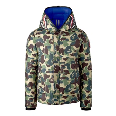 Pre-owned Bape Men's  X Canada Goose X Concepts Crofton Shark Hoodie In Blue/abc Camo In Multi