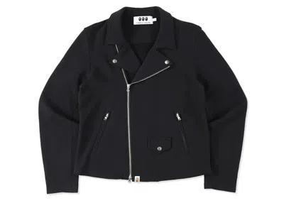 Pre-owned Bape Men's  X Cdg Osaka Sweat Biker Jacket In Black