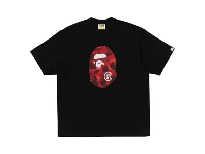 Pre-owned Bape Men's  X Clot Camo Ape Head T-shirt In Black