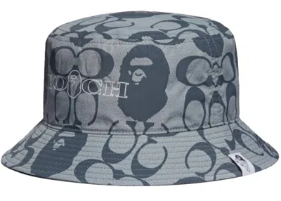 Pre-owned Bape Men's  X Coach Bucket Hat In Navy Blue