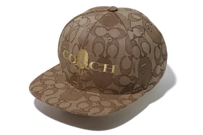 Pre-owned Bape Men's  X Coach Jacquard Baseball Cap In Beige In Sand