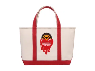 Pre-owned Bape Men's  X Emotionally Unavailable Baby Milo Tote Bag In Red