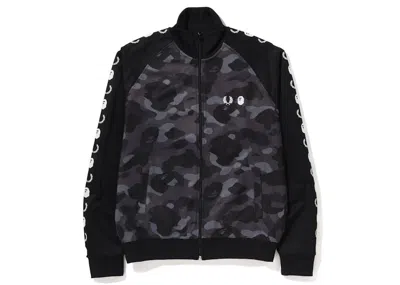 Pre-owned Bape Men's  X Fred Perry Camo Track Jacket In Black