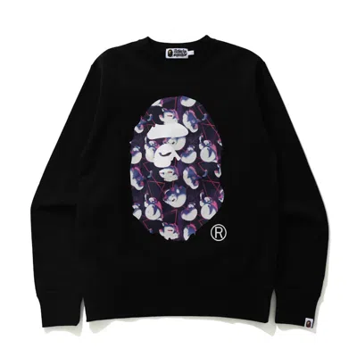Pre-owned Bape Men's  X Ghostbusters Ape Head Crewneck Sweatshirt In Black
