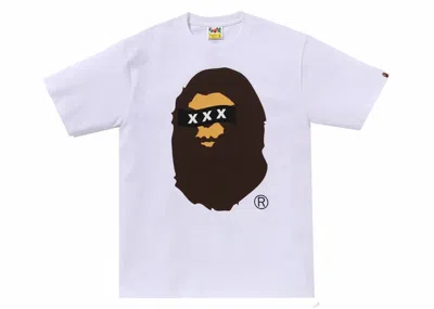 Pre-owned Bape Men's  X God Selection Xxx Ape Head Tee Shirt In White