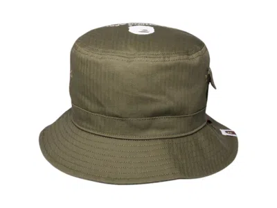 Pre-owned Bape Men's  X Grip Swany Fireproof Bucket Hat In Green