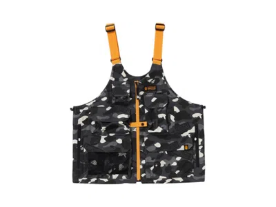 Pre-owned Bape Men's  X Grip Swany Gr Camo Fireproof Gear Bag Vest In Black