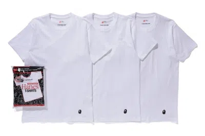Pre-owned Bape Men's  X Hanes Tshirts (3pack) In White