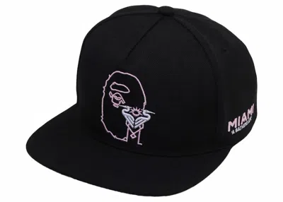 Pre-owned Bape Men's  X Inter Miami Cf Snapback Cap In Black