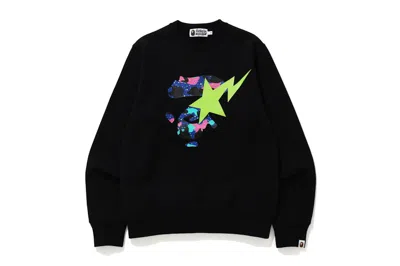 Pre-owned Bape Men's  X Kid Cudi Crewneck Sweatshirt In Black