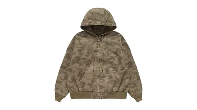 Pre-owned Bape Men's  X Kidsuper Solid Camo Jacquard Jacket In Beige In Sand