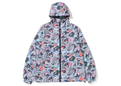 Pre-owned Bape Men's  X Louis De Guzman Ldg Camo Packable Jacket In Grey In Gray