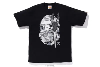 Pre-owned Bape Men's  X Marvel Camo Iron Man Ex Tee Shirt In Black