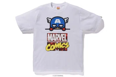 Pre-owned Bape Men's  X Marvel Comics Captain America Tee Shirt In White