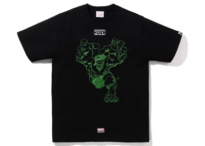 Pre-owned Bape Men's  X Marvel Comics Hulk T-shirt In Black