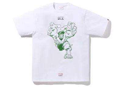 Pre-owned Bape Men's  X Marvel Comics Hulk T-shirt In White