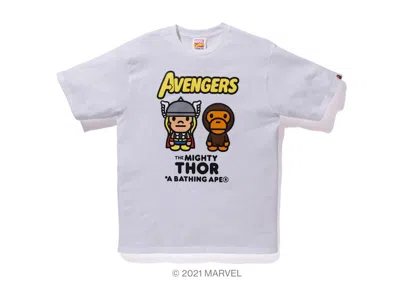Pre-owned Bape Men's  X Marvel Comics Milo Mighty Thor Tee Shirt In White
