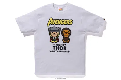 Pre-owned Bape Men's  X Marvel Milo Mighty Thor Tee Shirt In White