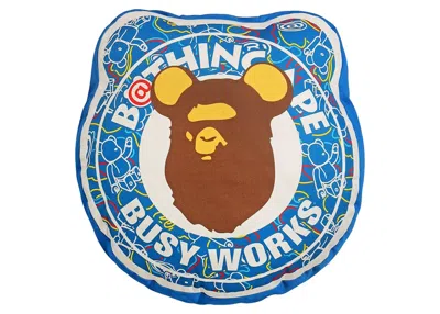 Pre-owned Bape Men's  X Medicom Toy Bearbrick Camo Bear Cushion In Blue