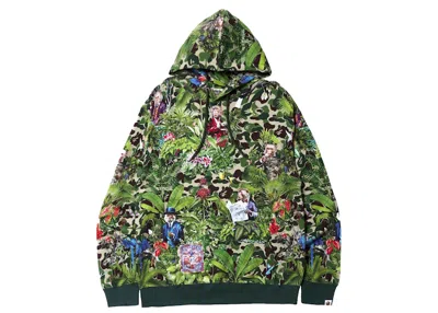 Pre-owned Bape Men's  X Monkey 47 Pullover Hoodie In Green