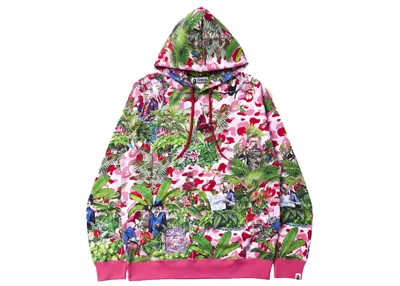 Pre-owned Bape Men's  X Monkey 47 Pullover Hoodie In Pink