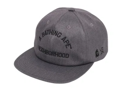 Pre-owned Bape Men's  X Neighborhood Panel Cap In Grey