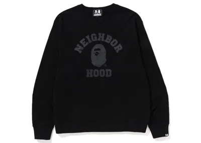 Pre-owned Bape Men's  X Neighborhood Relaxed Fit Crewneck Sweatshirt In Black