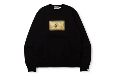 Pre-owned Bape Men's  X Ovo Card Crewneck Sweatshirt In Black