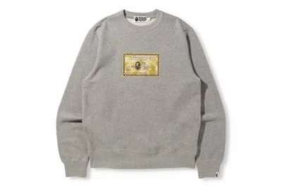 Pre-owned Bape Men's  X Ovo Card Crewneck Sweatshirt In Grey