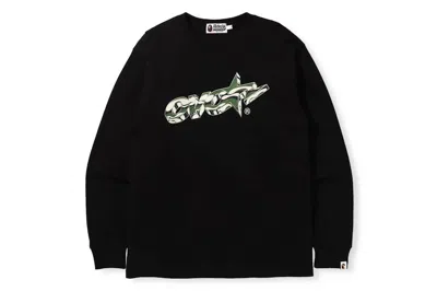 Pre-owned Bape Men's  X Ovo Long Sleeve T-shirt In Black