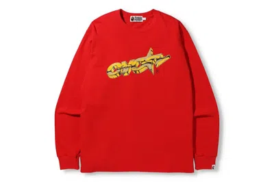 Pre-owned Bape Men's  X Ovo Long Sleeve T-shirt In Red