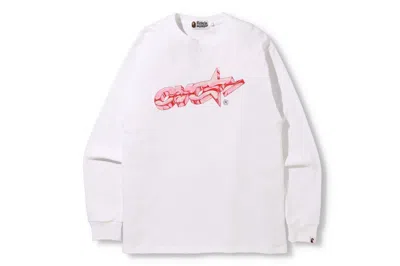 Pre-owned Bape Men's  X Ovo Long Sleeve T-shirt In White