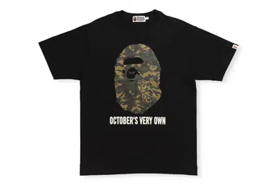 Pre-owned Bape Men's  X Ovo Woodland Camo Ape Head T-shirt In Black