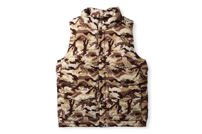 Pre-owned Bape Men's  X Ovo Woodland Camo Down Vest In Beige In Sand