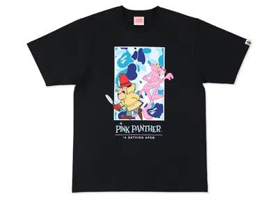 Pre-owned Bape Men's  X Pink Panther Abc Camo Wall Tee Shirt In Black