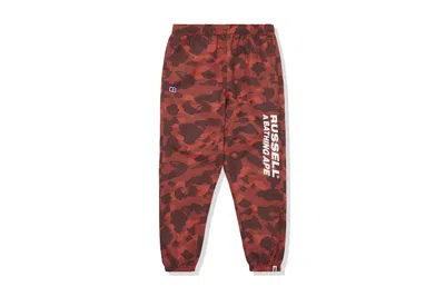 Pre-owned Bape Men's  X Russell Camo Track Pants In Red