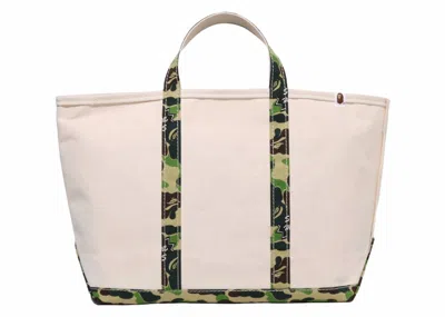 Pre-owned Bape Men's  X Saint Mxxxxxx Large Tote Bag In Ivory In White
