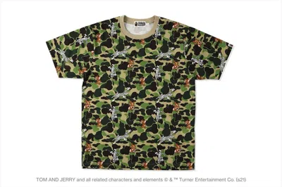 Pre-owned Bape Men's  X Tom And Jerry Camo Tee Shirt In Green