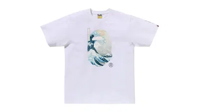 Pre-owned Bape Men's  X Ukiyoe Ape Head I Tee Shirt In White