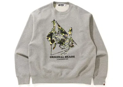 Pre-owned Bape Men's  X Unkle Pointman Logo Relaxed Crewneck Sweatshirt In Grey