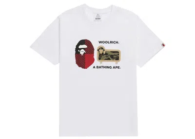 Pre-owned Bape Men's  X Woolrich Tee Shirt In White