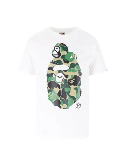 Bape Men's Cotton Logo T-shirt In White